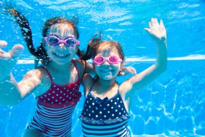 girls in pool